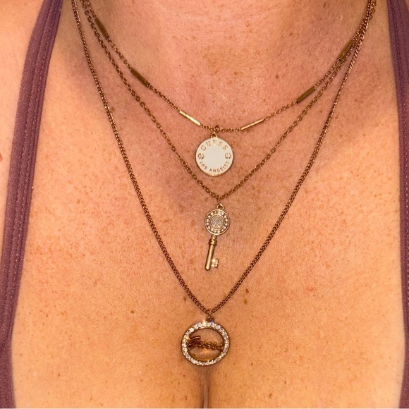 Guess Layered Gold Necklace - Picture 2 of 7